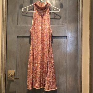 SAYLOR Aftyn High Neck Sequin Mini Dress